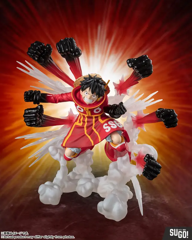 BANDAI Spirits Figuarts Zero [Super Fierce Battle] Monkey D. Luffy Gumgum Hawk Gatling 'ONE PIECE' PVC Figure